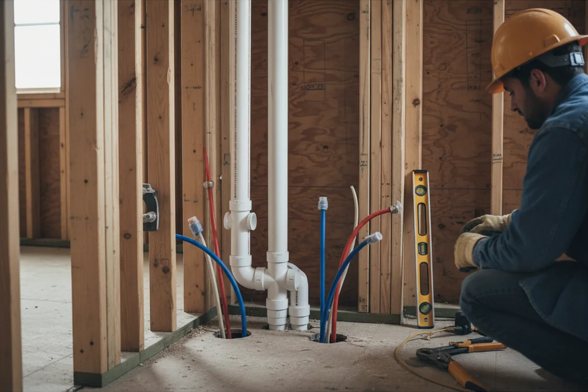 Drain and supply rough-in during Toilet Repair and Installation in Watkins