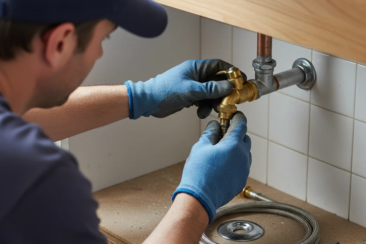 Shutoff valve and fitting work during Emergency Plumbing in Watkins